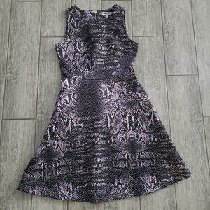 Jennifer Lopez women's fit and flare dark grey scuba formal dress size 4